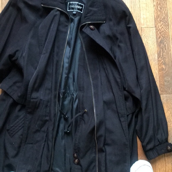 Black rain three-quarter length jacket. - Picture 3 of 7